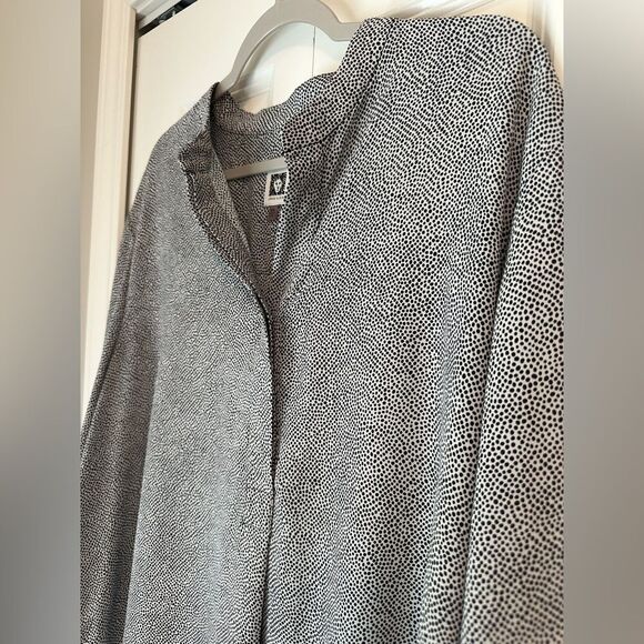 Anne Klein Popover Tunic Blouse - Black and White XXL - Picture 2 of 11